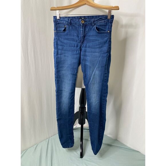 H&M Women's Jean's Blue Denim High Rise Skinny Pockets Stretchable Denim Size 8 - Picture 2 of 12